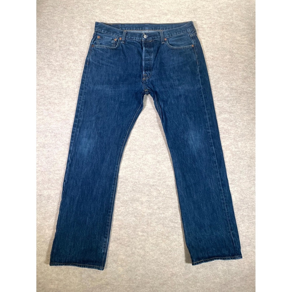 Levi's 501 Straight Jeans Men 36x32 Blue Denim Cotton Preppy 5-Pockets Mid Rise